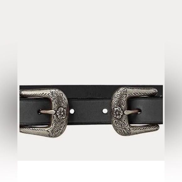 Polo Ralph Lauren Western Calfskin Double-Buckle Belt Size xl - Picture 7 of 7